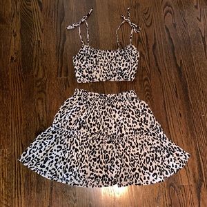 Cheetah print two piece set
